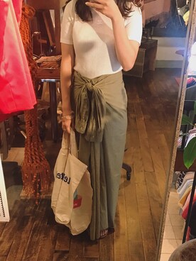 「古着好きな人と繋がりたい」｜「アイテム（シャツワンピース）」を使った、naomaruさん（レディース・156cm）の夏コーディネート
