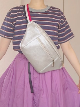 「OZOC（オゾック）のアイテム（ボディバッグ/ウエストポーチ）」を使った、おでんさん（レディース・165cm）の夏コーディネート