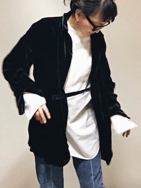 「TOGA PULLA（トーガ　プルラ）のアイテム（ジャケット/アウター）」を使った、mihoさん（レディース・158cm）の春コーディネート