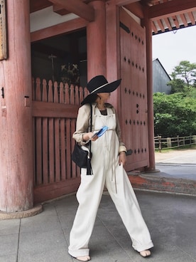 「UNUSED（アンユーズド）のアイテム（オールインワン・サロペット）」を使った、mihoさん（レディース・158cm）の春コーディネート