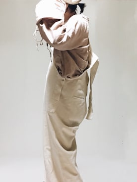 「UNUSED（アンユーズド）のアイテム（オールインワン・サロペット）」を使った、mihoさん（レディース・158cm）の夏コーディネート