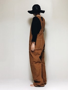 「UNUSED（アンユーズド）のアイテム（オールインワン・サロペット）」を使った、mihoさん（レディース・158cm）の秋コーディネート