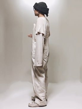 「UNUSED（アンユーズド）のアイテム（オールインワン・サロペット）」を使った、mihoさん（レディース・158cm）の秋コーディネート