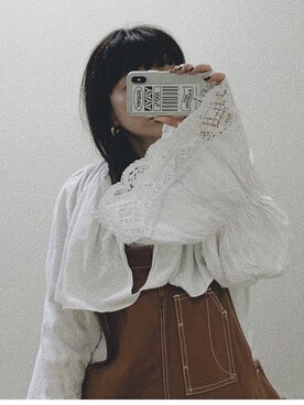 「UNUSED（アンユーズド）のアイテム（オールインワン・サロペット）」を使った、mihoさん（レディース・158cm）の春コーディネート