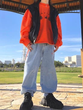 「AMBUSH（アンブッシュ）のアイテム（スウェット）」を使った、INMRさん（メンズ・167cm）の春コーディネート