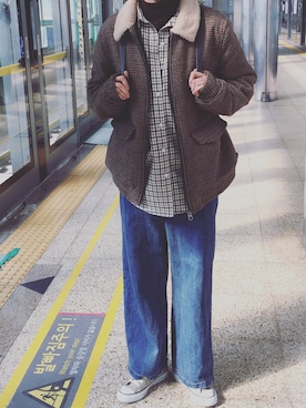 「アイテム（ブルゾン）」を使った、zuzzuさん（レディース・170cm・30代）の冬コーディネート