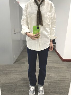 「盐系风格」｜「アイテム（パンツ）」を使った、zuzzuさん（レディース・170cm）の春コーディネート