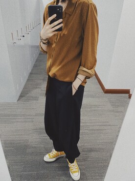 「日系极简」｜「アイテム（スラックス）」を使った、zuzzuさん（レディース・170cm）の春コーディネート