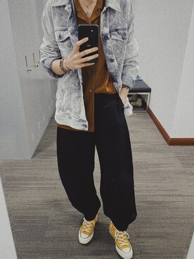 「日系极简」｜「アイテム（スラックス）」を使った、zuzzuさん（レディース・170cm）の春コーディネート