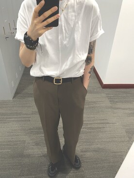 「日系极简」｜「アイテム（スラックス）」を使った、zuzzuさん（レディース・170cm）の春コーディネート