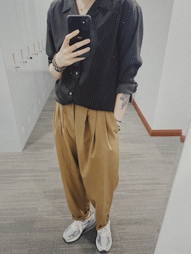「日系极简」｜「アイテム（スラックス）」を使った、zuzzuさん（レディース・170cm）の春コーディネート