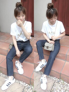 chicchimoさんの「T-shirt brode A.P.C. P13」を使ったコーディネート