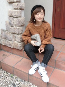 「アイテム（イヤリング）」を使った、chicchimoさん（レディース・152cm・20代）の秋コーディネート