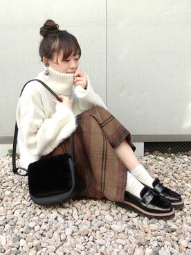 「アイテム（イヤリング）」を使った、chicchimoさん（レディース・152cm・20代）の冬コーディネート