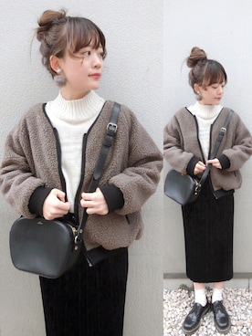 「archives（アルシーヴ）のアイテム（ジャケット/アウター）」を使った、chicchimoさん（レディース・152cm）の冬コーディネート