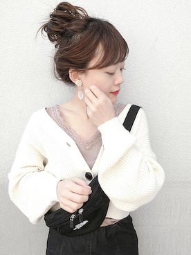「アイテム（イヤリング）」を使った、chicchimoさん（レディース・152cm・20代）の春コーディネート