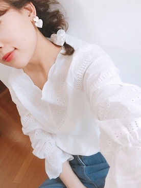 「アイテム（イヤリング）」を使った、chicchimoさん（レディース・152cm・20代）の春コーディネート