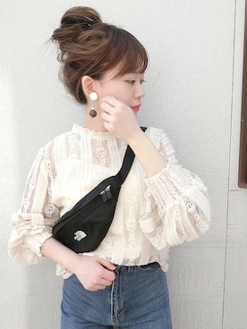「アイテム（イヤリング）」を使った、chicchimoさん（レディース・152cm・20代）の春コーディネート