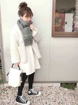 「zucca」｜「アイテム（その他アウター）」を使った、chicchimoさん（レディース・152cm）の冬コーディネート