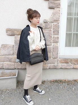 「FOSSIL（フォッシル）のCHELSEA　CROSSBODY　ZB7633(3)（ショルダーバッグ）」を使った、chicchimoさん（レディース・152cm）の冬コーディネート
