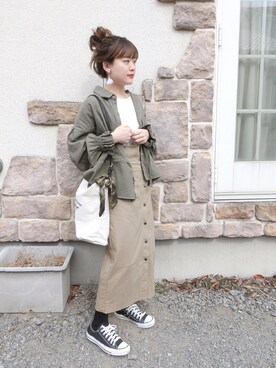 「CONVERSE（コンバース）のconverse（コンバース） ALL STAR OX（オールスターOX）（スニーカー）」を使った、chicchimoさん（レディース・152cm）の春コーディネート