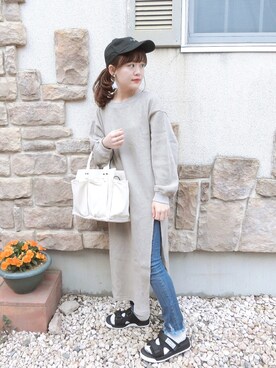 「miluu（ミルー）のアイテム」を使った、chicchimoさん（レディース・152cm）の春コーディネート