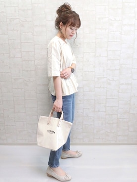 「DHOLIC（ディーホリック）のアイテム（その他シューズ）」を使った、chicchimoさん（レディース・152cm）の夏コーディネート
