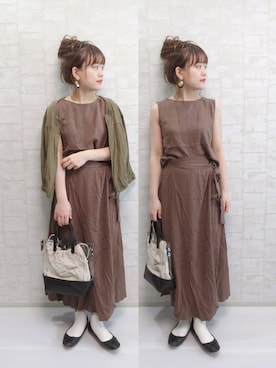 「MODE ROBE（モードローブ）のアイテム（イヤリング）」を使った、chicchimoさん（レディース・153cm）の夏コーディネート