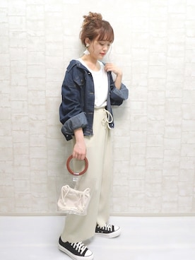 「CONVERSE（コンバース）のconverse コンバース ALL STAR PLTS OX オールスター PLTS オックス 32893351 *BLACK（スニーカー）」を使った、chicchimoさん（レディース・152cm）の夏コーディネート