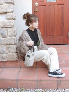 「RETRO GIRL（レトロガール）のアイテム（ジャケット/アウター）」を使った、chicchimoさん（レディース・152cm）の秋コーディネート