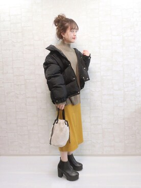 「SLOBE IENA」｜「アイテム（ダウンジャケット/コート）」を使った、chicchimoさん（レディース・152cm）の冬コーディネート