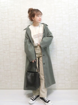 「DHOLIC（ディーホリック）のアイテム（ダウンジャケット/コート）」を使った、chicchimoさん（レディース・152cm）の冬コーディネート