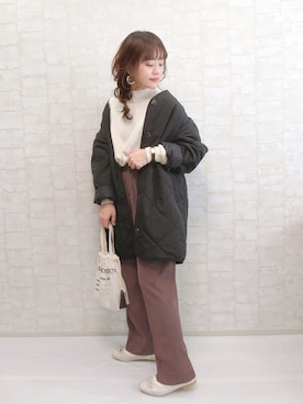 「DHOLIC（ディーホリック）のアイテム（その他シューズ）」を使った、chicchimoさん（レディース・152cm）の冬コーディネート