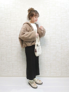「RETRO GIRL（レトロガール）のアイテム（ジャケット/アウター）」を使った、chicchimoさん（レディース・152cm）の冬コーディネート