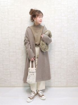 「KBF（ケイビーエフ）のアイテム（その他アウター）」を使った、chicchimoさん（レディース・152cm）の冬コーディネート