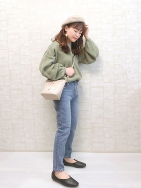 「GRL（グレイル）のテーパードデニムパンツ（デニムパンツ）」を使った、chicchimoさん（レディース・152cm）の春コーディネート