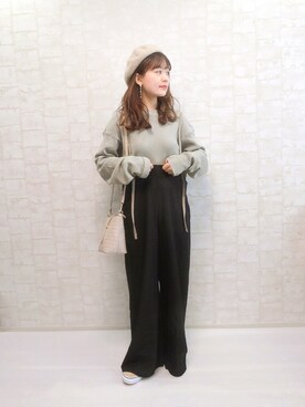 「Happy John（ハッピージョン）のアイテム（パンツ）」を使った、chicchimoさん（レディース・152cm）の春コーディネート
