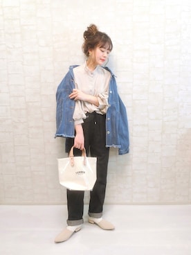 「GRL（グレイル）のアイテム（デニムジャケット）」を使った、chicchimoさん（レディース・152cm）の春コーディネート