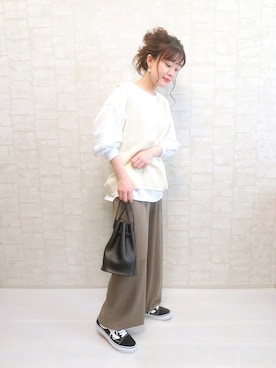 「DHOLIC（ディーホリック）のアイテム（スウェット）」を使った、chicchimoさん（レディース・152cm）の春コーディネート