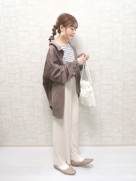 「しまむら（シマムラ）のアイテム（ジャケット/アウター）」を使った、chicchimoさん（レディース・152cm）の秋コーディネート