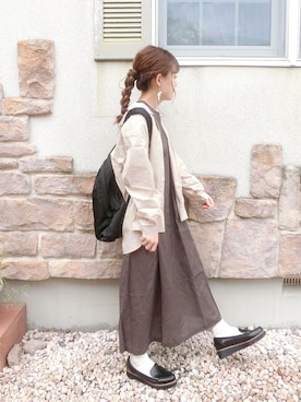 「rectangle（レクタングル）のアイテム（シューズ）」を使った、chicchimoさん（レディース・152cm）の秋コーディネート