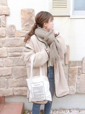 「Fizz（フィズ）のアイテム（ノーカラージャケット）」を使った、chicchimoさん（レディース・152cm）の冬コーディネート