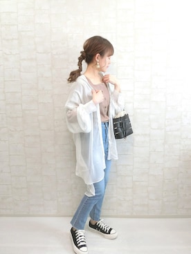 「CONVERSE（コンバース）のconverse コンバース ALL STAR PLTS OX オールスター PLTS オックス 32893351 *BLACK（スニーカー）」を使った、chicchimoさん（レディース・152cm）の春コーディネート