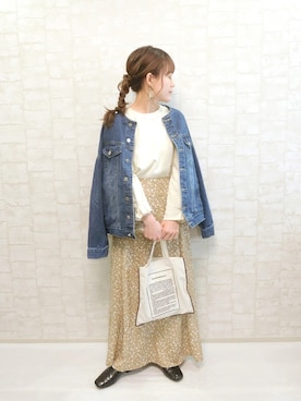 「coca（coca）（コカ）のアイテム（ジャケット/アウター）」を使った、chicchimoさん（レディース・152cm）の春コーディネート