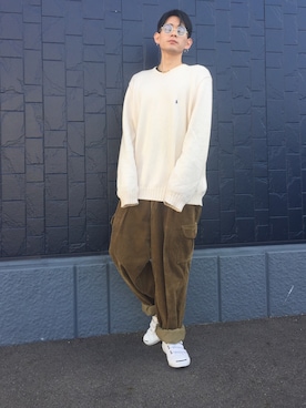「ブラ袖」｜Tomさん（メンズ・174cm）の冬コーディネート