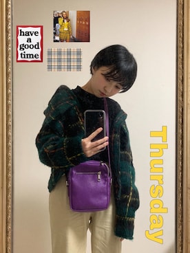 「ALIVE（アライブ）のアイテム」を使った、内山あみさん（レディース・152cm）の冬コーディネート