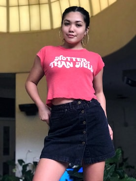 「brandymelville」｜「アイテム（アクセサリー）」を使った、Kahea さん（レディース・170cm）の夏コーディネート