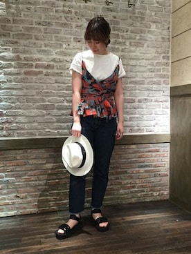 「suicoke（スイコック）のアイテム」を使った、JOURNAL STANDARD Lady's 札幌店スタッフさん（レディース・160cm）の夏コーディネート