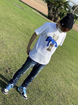 「semantic design（セマンティックデザイン）のアイテム（デニムパンツ）」を使った、souさん（メンズ・173cm）の冬コーディネート