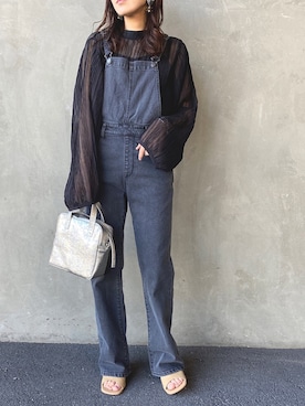 「JEANS FACTORY （ジーンズファクトリー）のアイテム（オールインワン・サロペット）」を使った、noriさん（レディース・160cm）の冬コーディネート